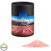 Rosa Kristallsalz, ca. 135g, Kraftpapierdose Midi schwarz bedrukken – promotionele snack