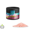 Rosa Kristallsalz, ca. 75g, Kraftpapierdose mini schwarz bedrukken – promotionele snack