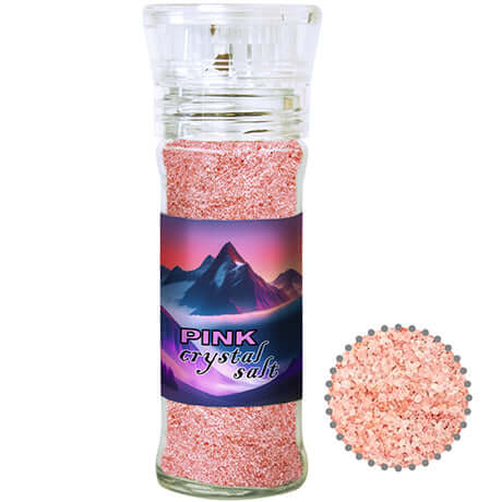 Rosa Kristallsalz, ca. 80g, transparente Gewürzmühle bedrukken – promotionele snack