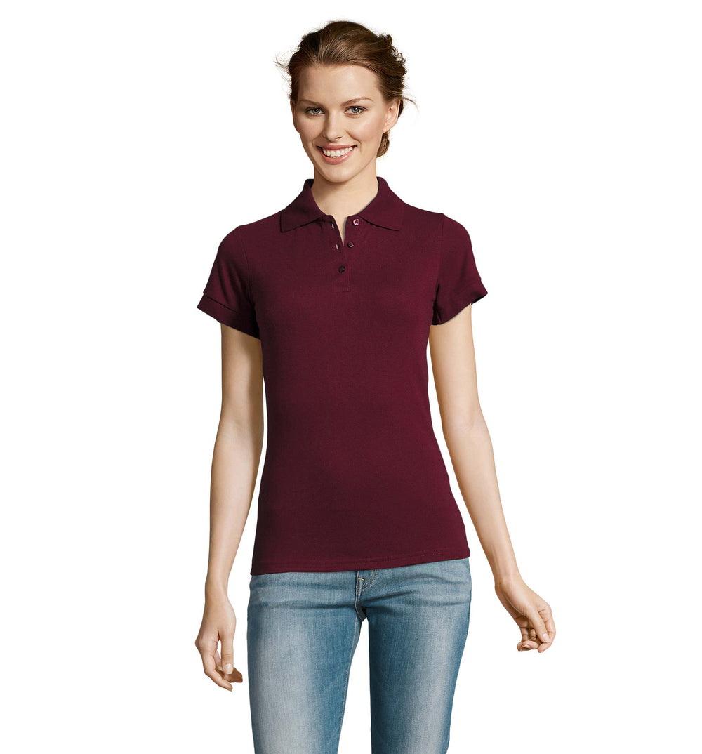 PRIME dames polo200 g Prime Women in burgundy