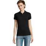 PRIME dames polo200 g Prime Women in zwart