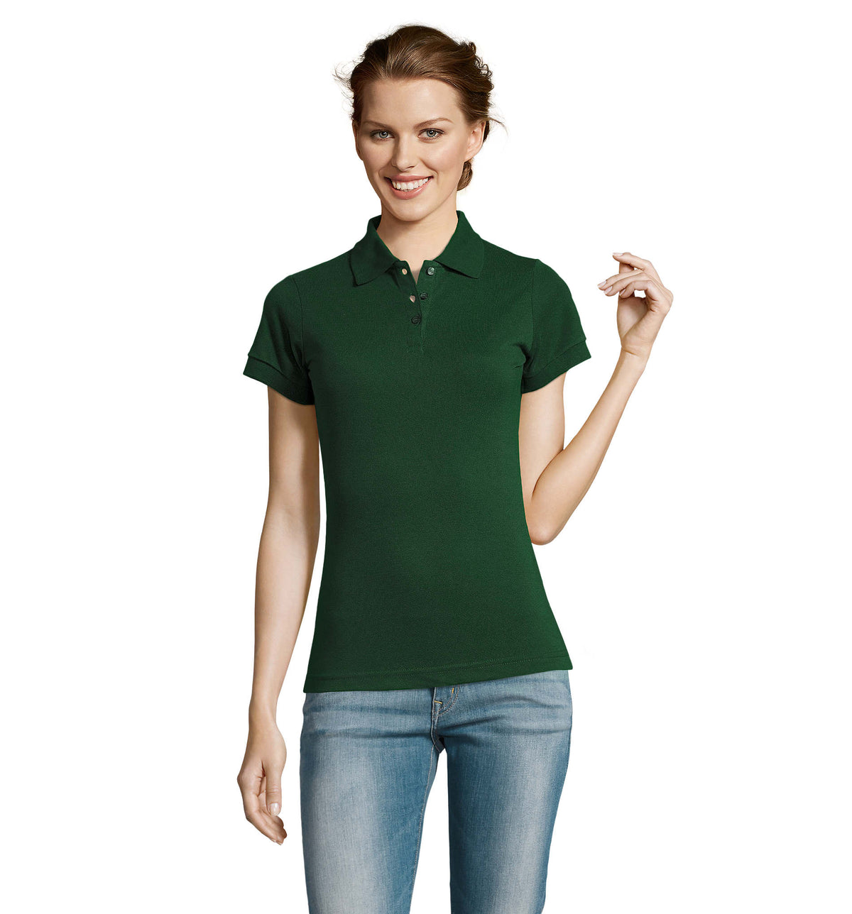PRIME dames polo200 g Prime Women in flesgroen