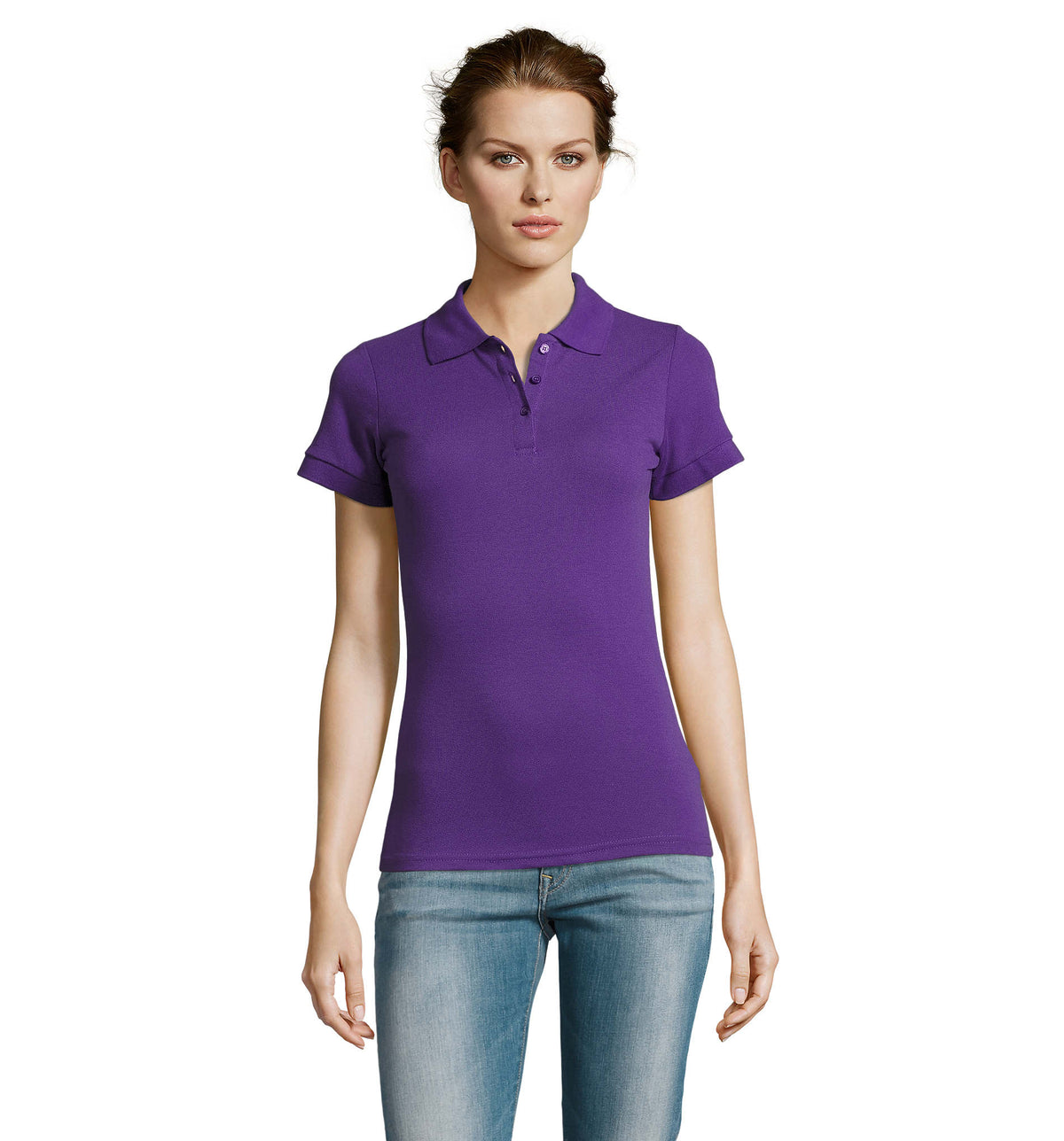PRIME dames polo200 g Prime Women in donker paars