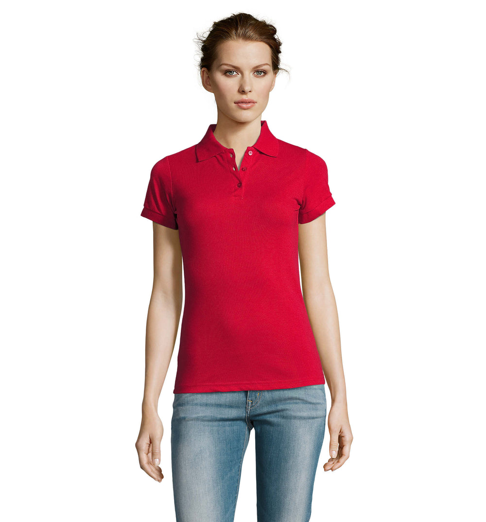 PRIME dames polo200 g Prime Women in rood