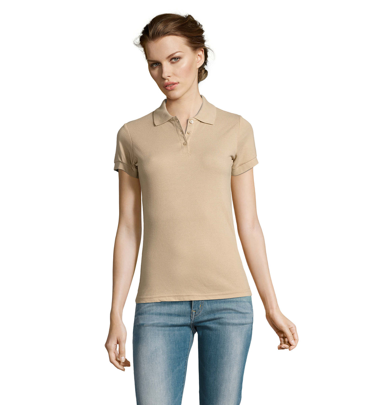 PRIME dames polo200 g Prime Women in sand