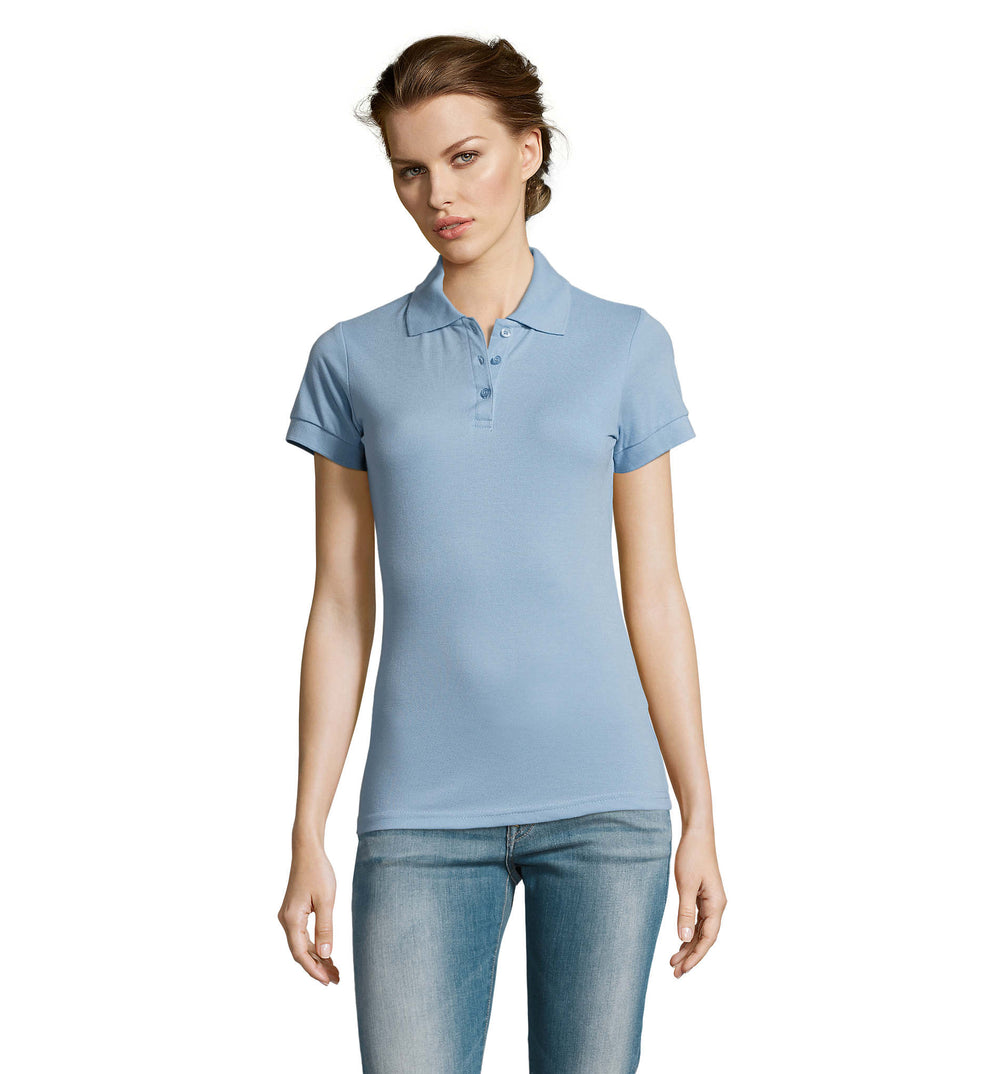 PRIME dames polo200 g Prime Women in sky blue pique