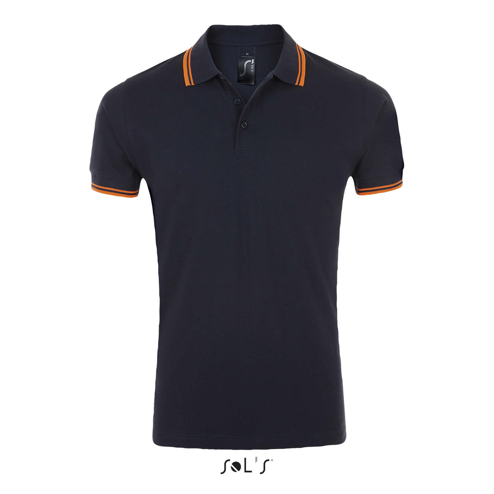 PASADENA heren polo 200 g Pasadena Men in frans marine/neon oranje