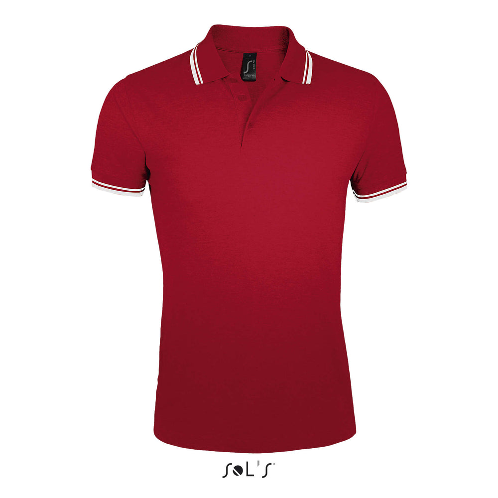 PASADENA heren polo 200 g Pasadena Men in rood/wit