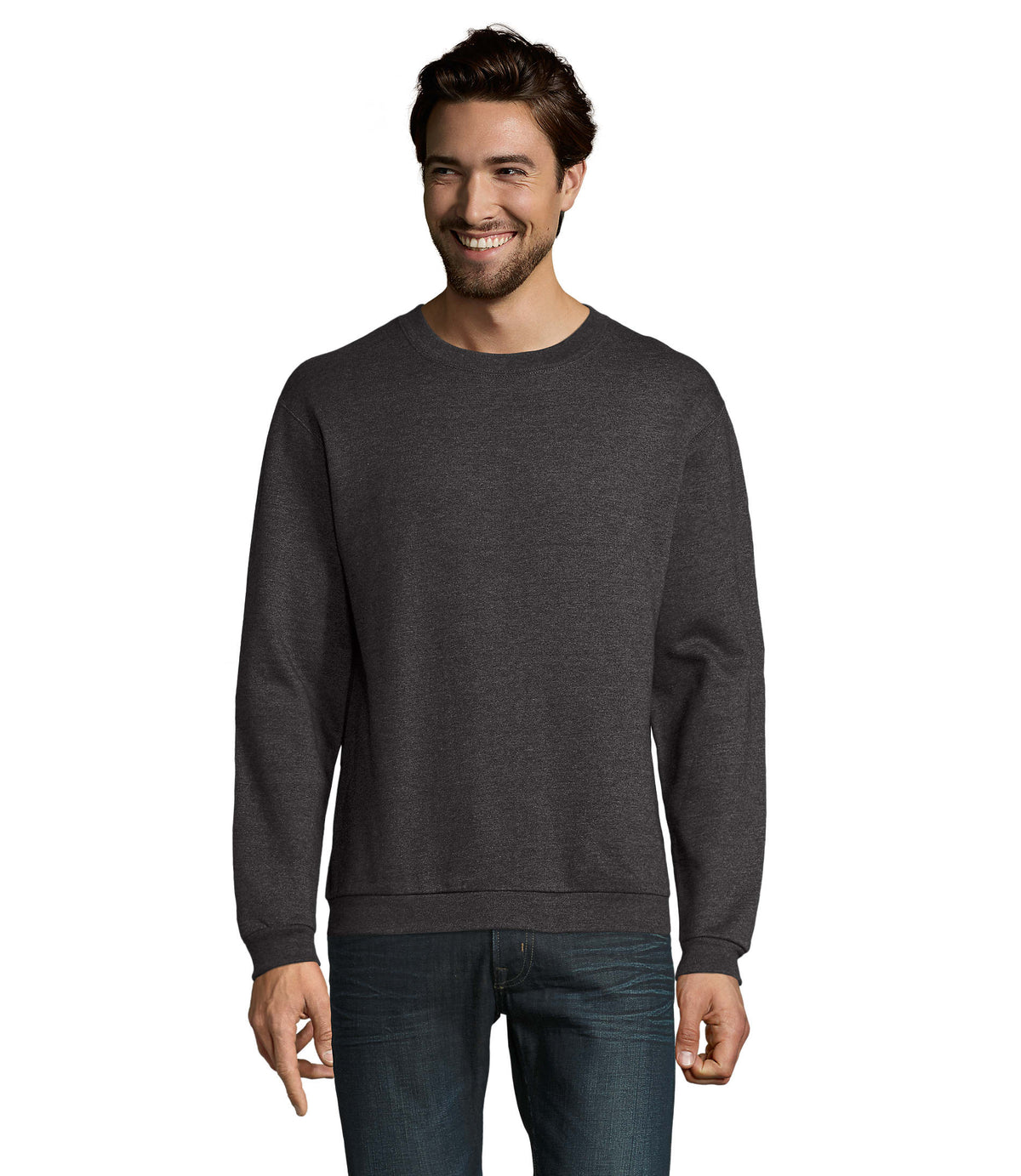 Heren sweater260 g Spider in charcoal melange