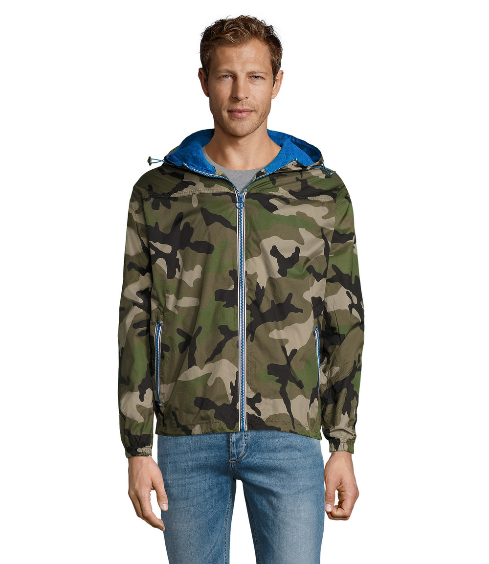 LINED WINDBREAKER Skate in camo/royal blue