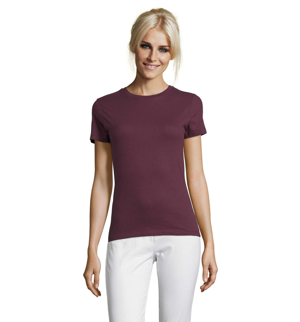 REGENT dames t-shirt 150 g Regent Women in burgundy
