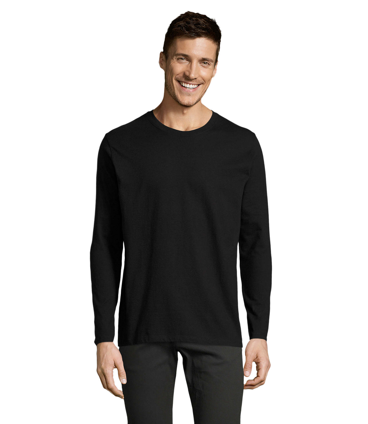 T-shirt190 Imperial Lsl Men in diep zwart