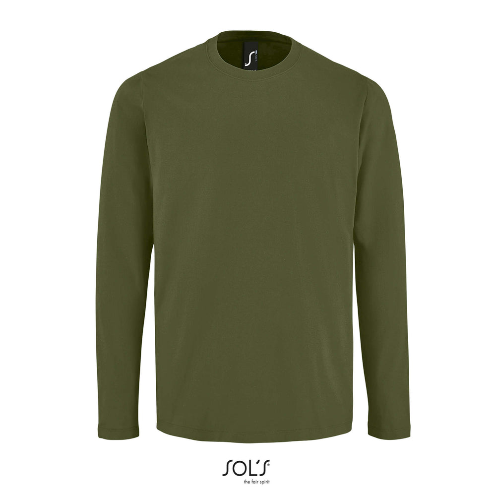 T-shirt190 Imperial Lsl Men in donker kaki