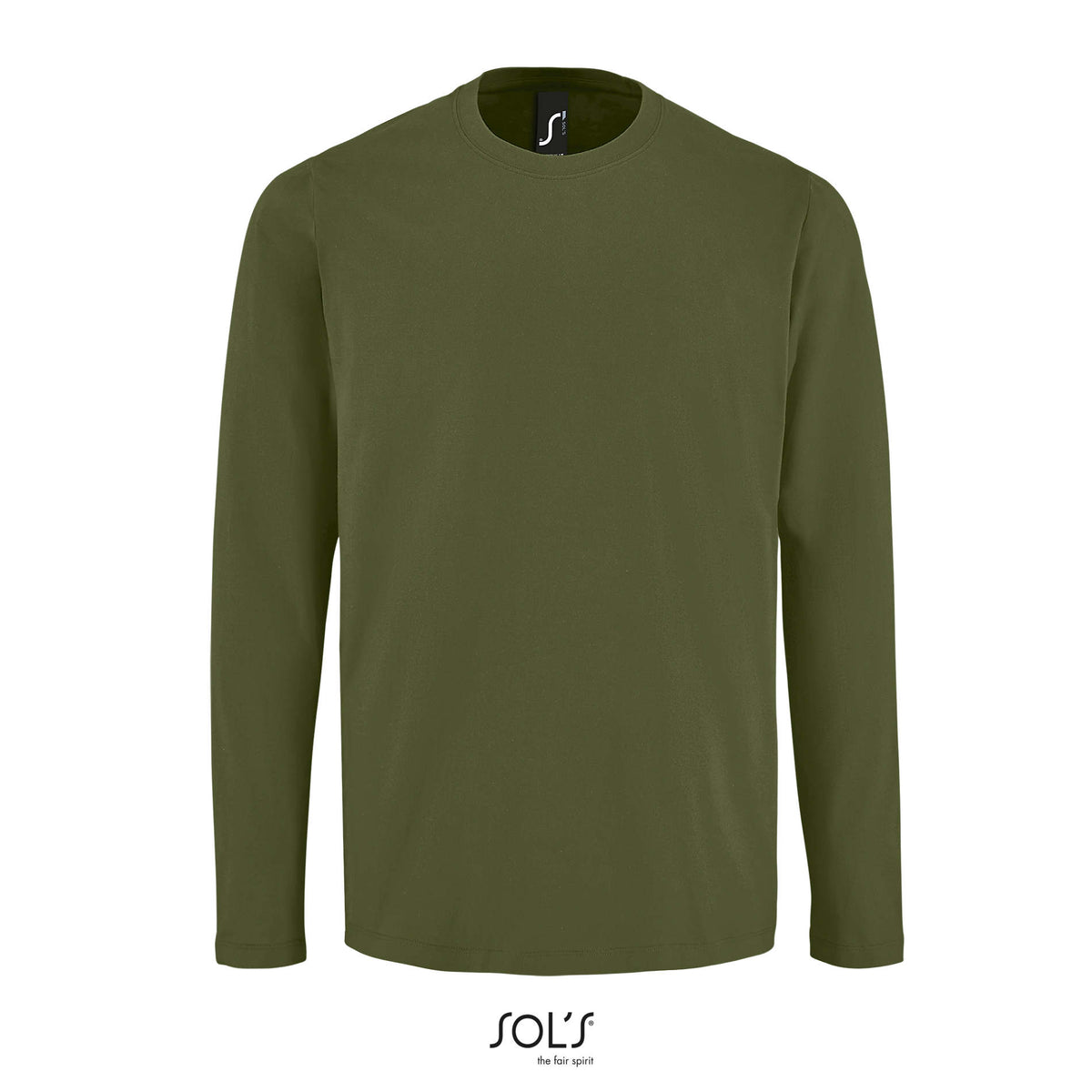 T-shirt190 Imperial Lsl Men in donker kaki