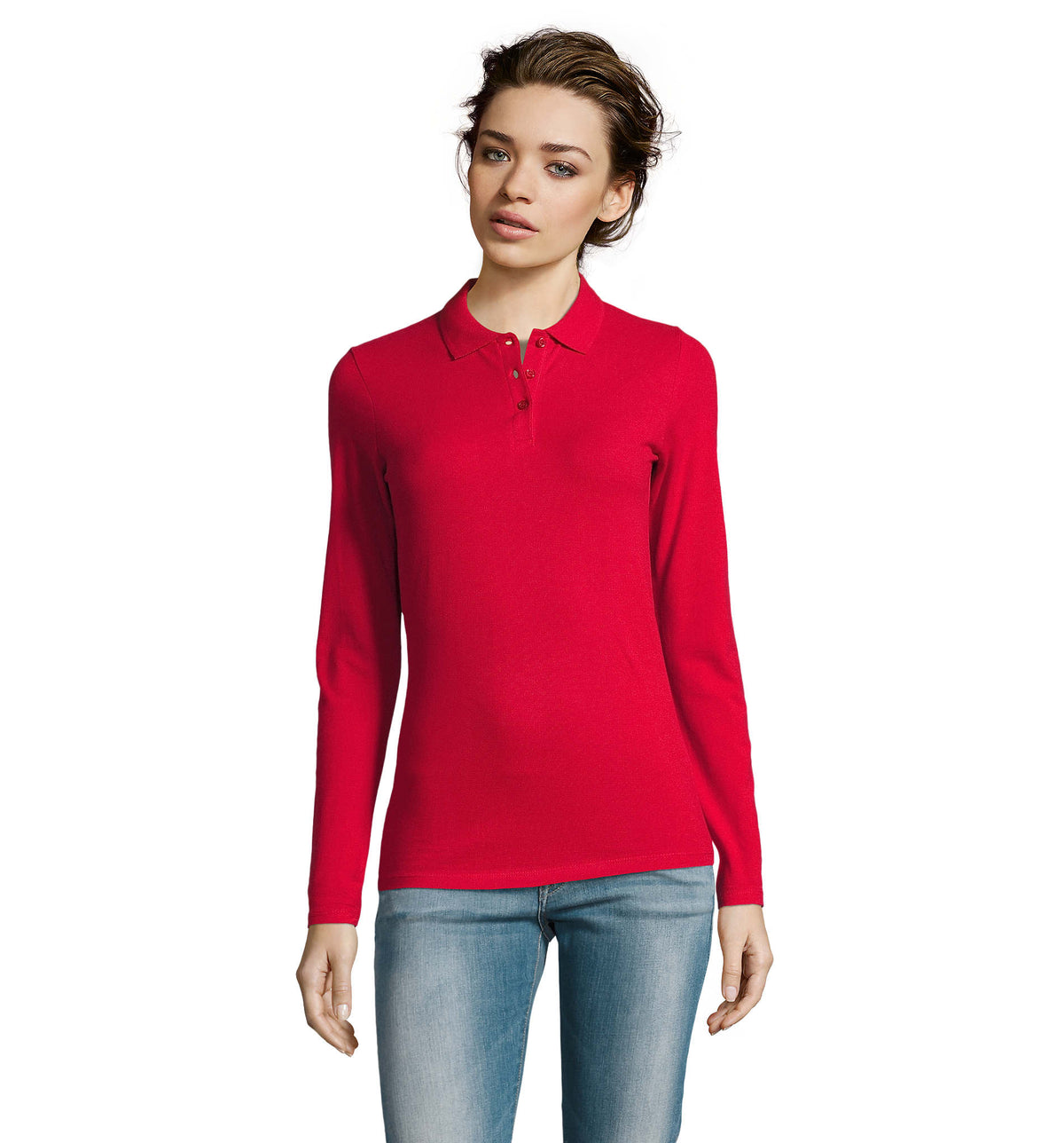 PERFECT DAMES LSL POLO 180 Perfect Lsl Women in rood