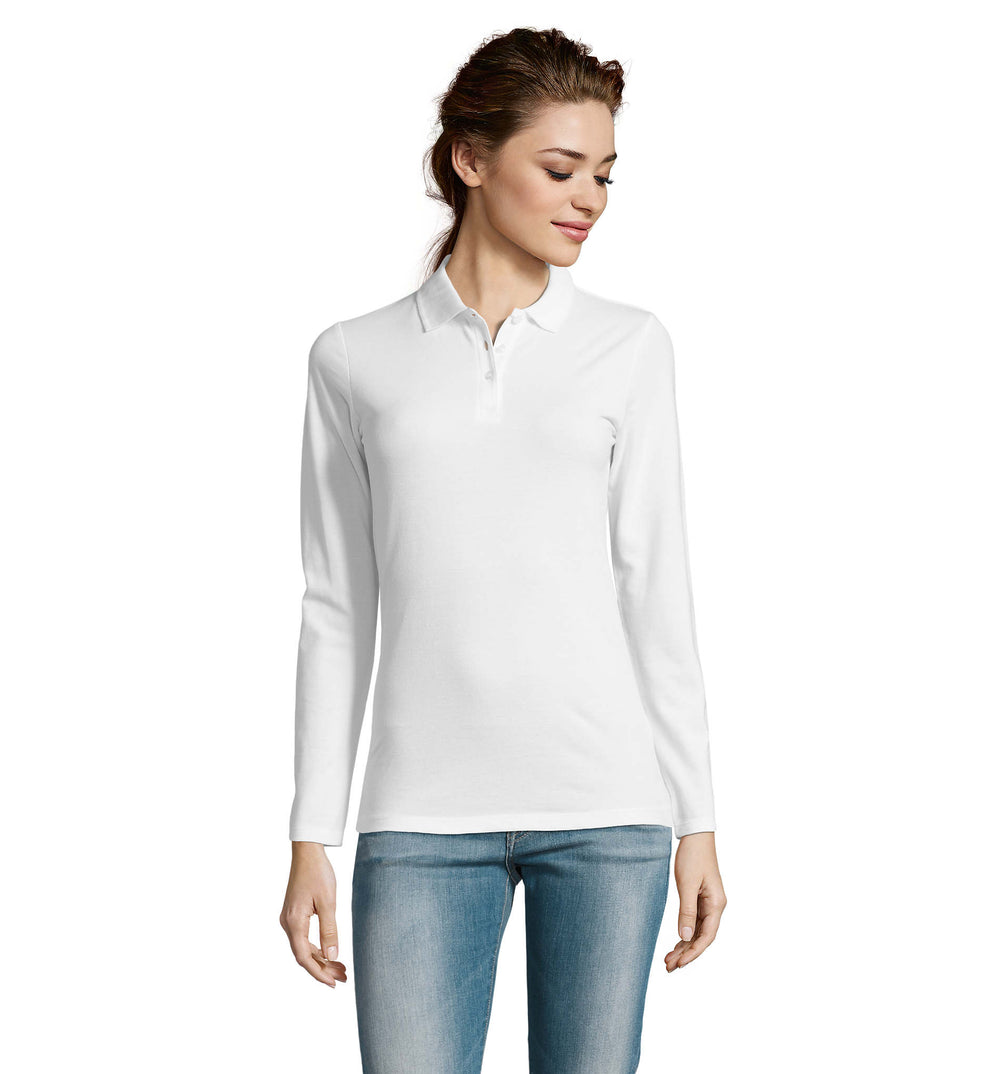 PERFECT DAMES LSL POLO 180 Perfect Lsl Women in wit