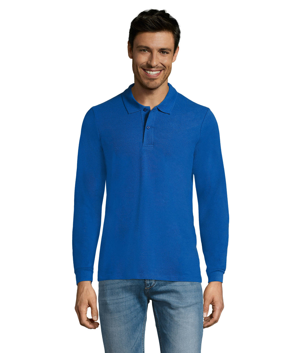PERFECT MEN LSL POLO 180 g Perfect Lsl Men in koningsblauw