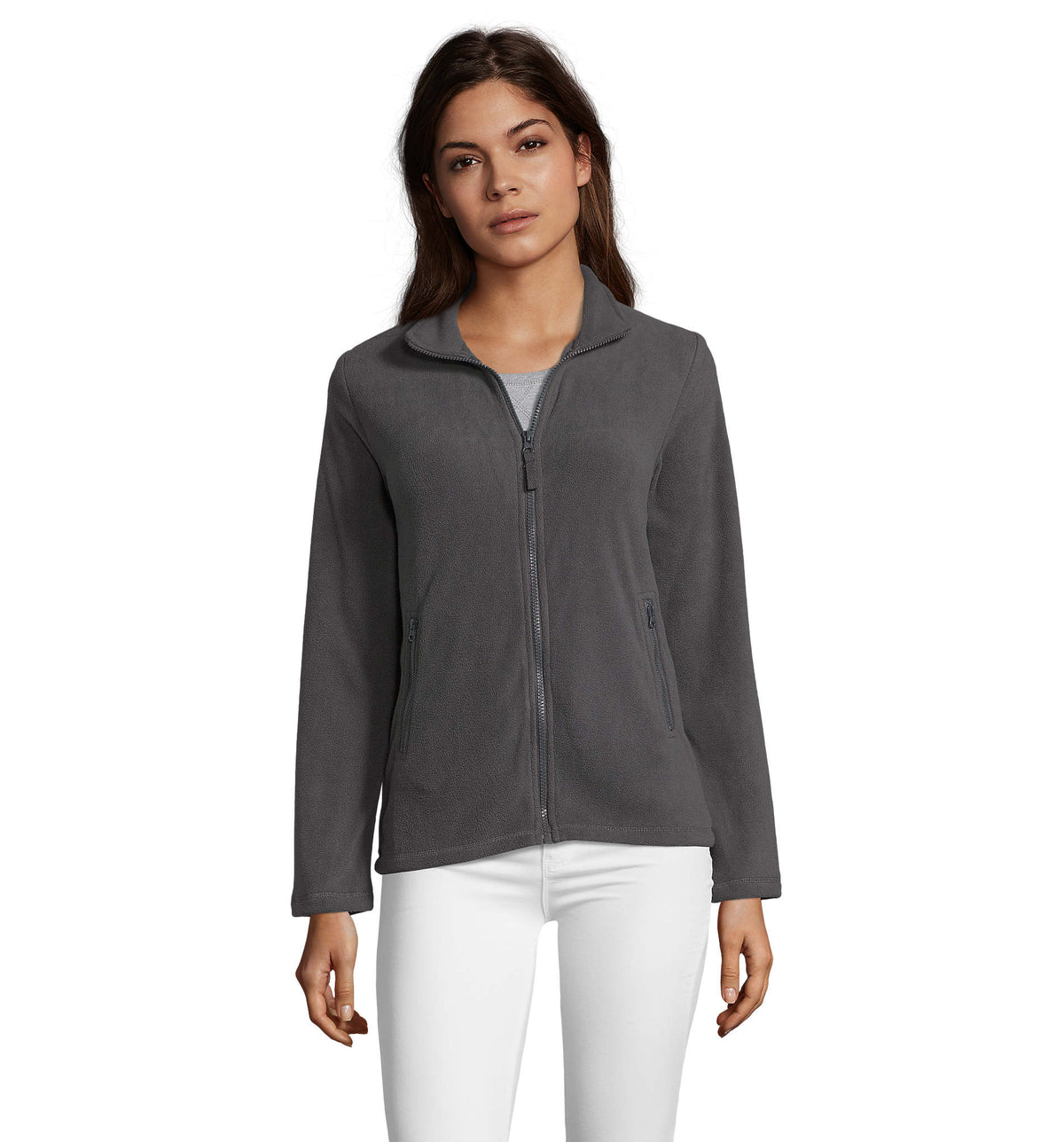 NORMAN DAMES FLEECE 220 Norman Women in houtskool grijs