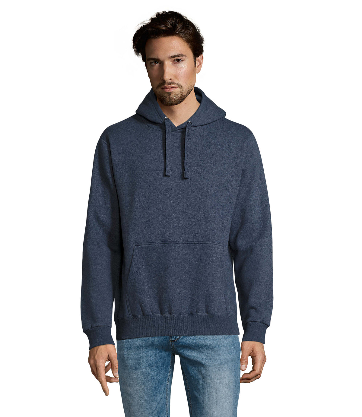 Heren sweater 280 g Spencer in heather denim