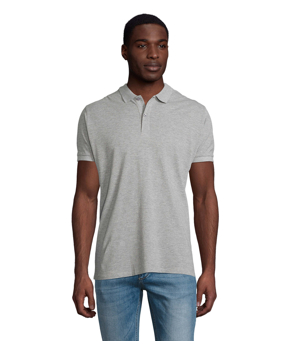 PLANET HEREN Polo 170 g Planet Men in grijs gemêleerd 2
