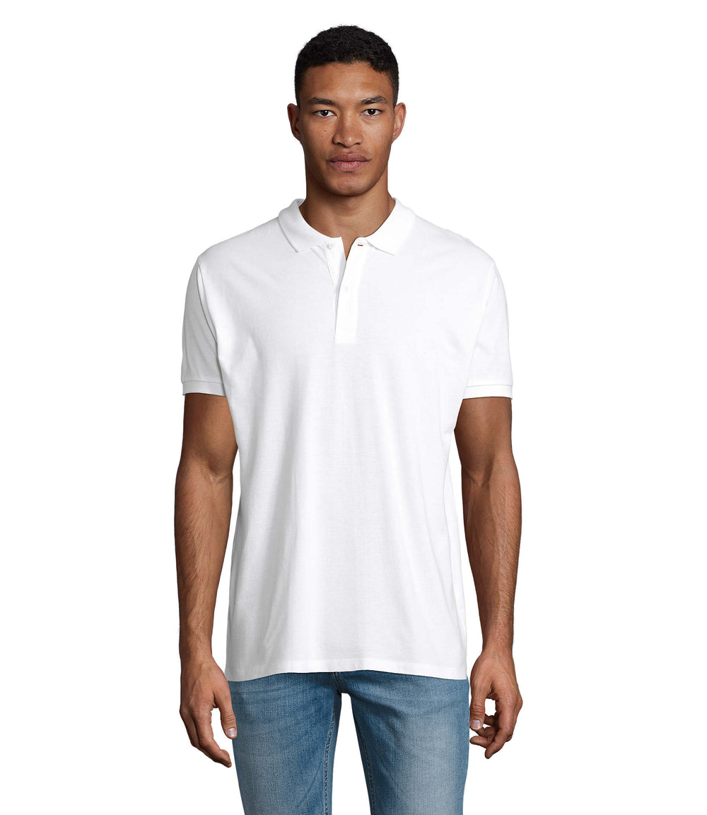 PLANET HEREN Polo 170 g Planet Men in wit