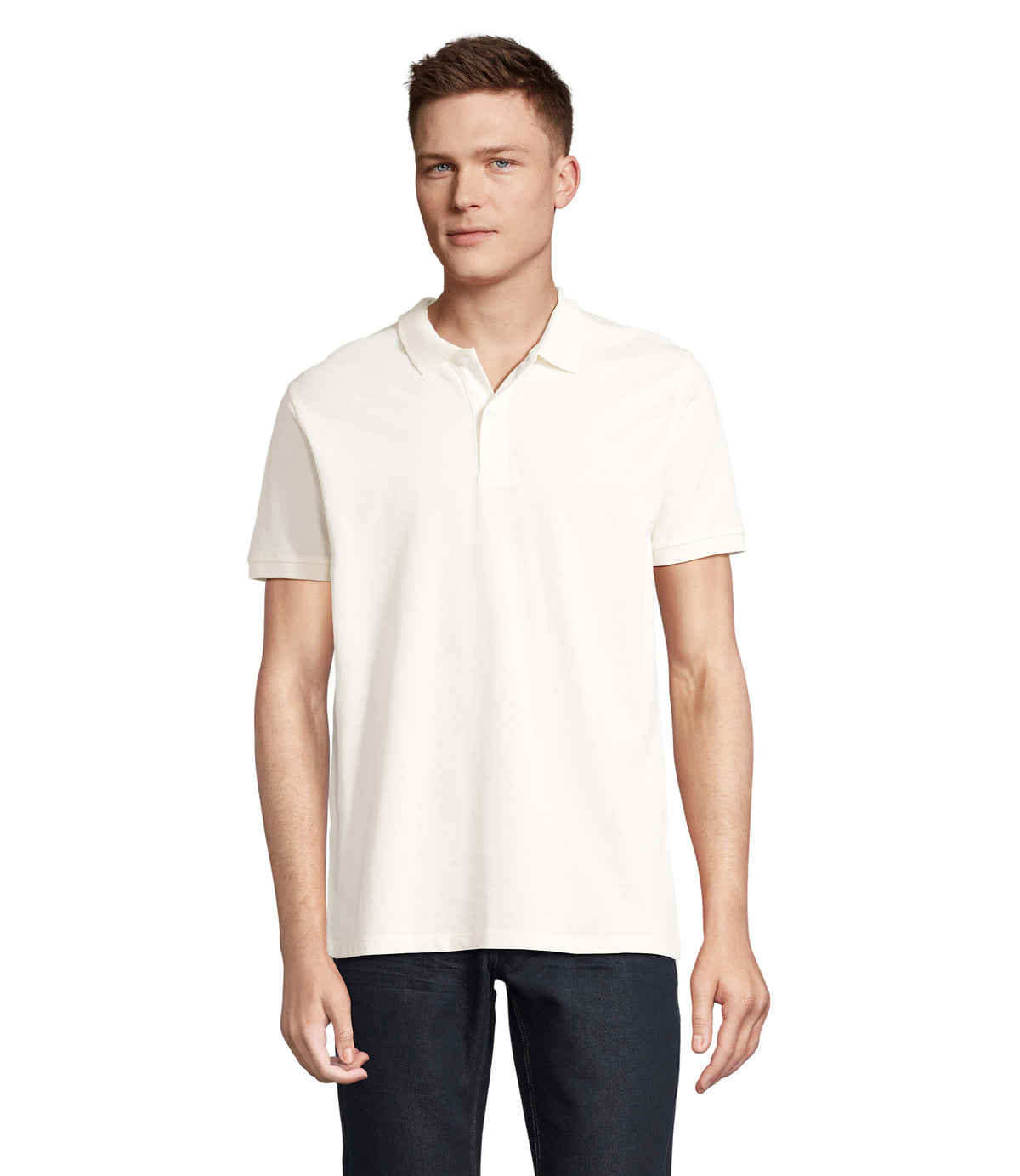 PLANET HEREN Polo 170 g Planet Men in gebroken wit