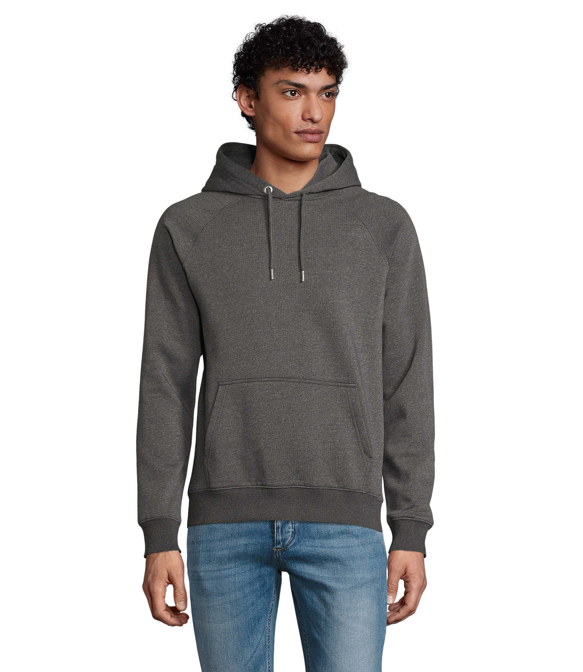 Unisex capuchon Stellar in charcoal melange