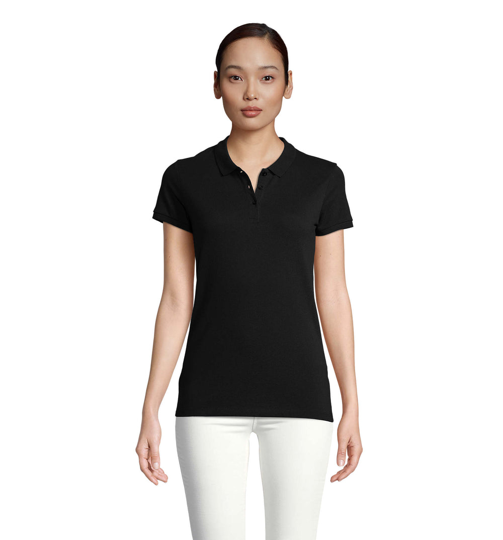 PLANET DAMES Polo 170 g Planet Women in zwart