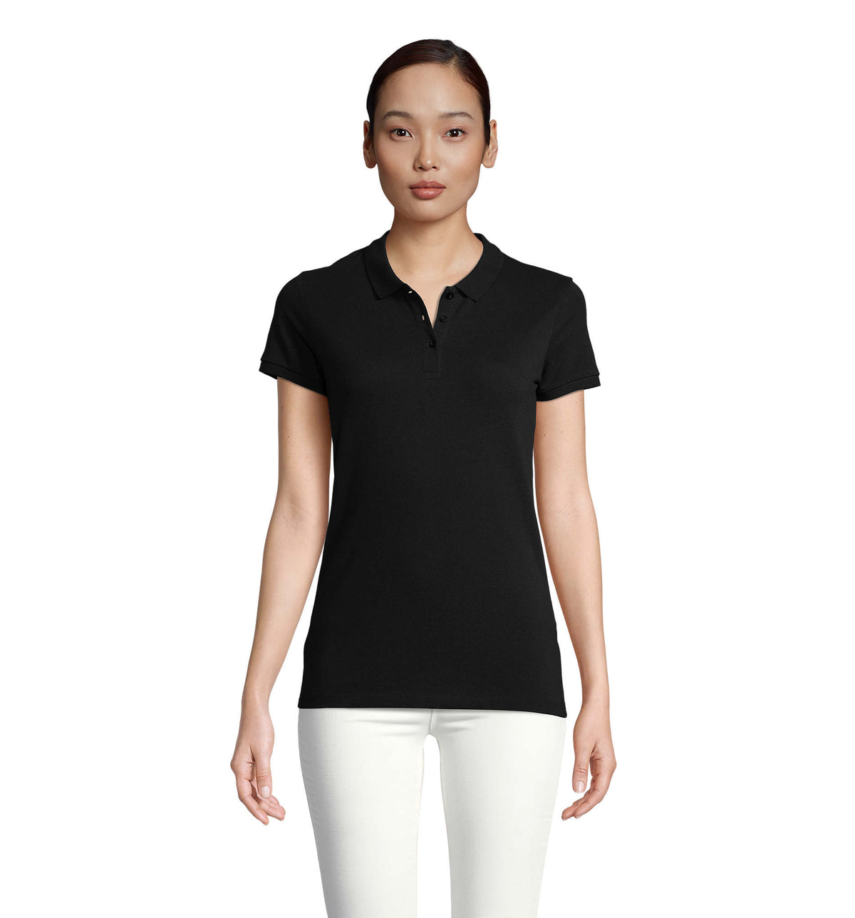 PLANET DAMES Polo 170 g Planet Women in zwart