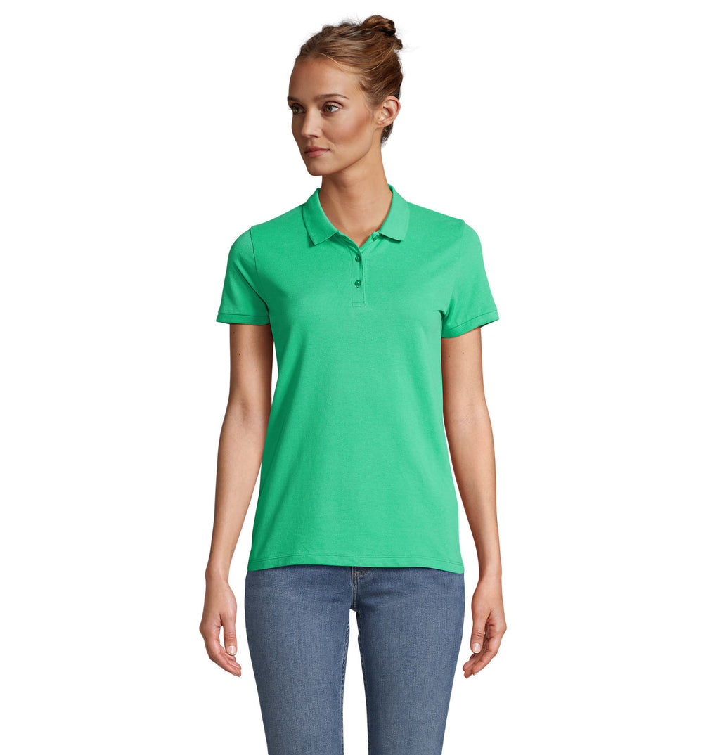 PLANET DAMES Polo 170 g Planet Women in lente groen