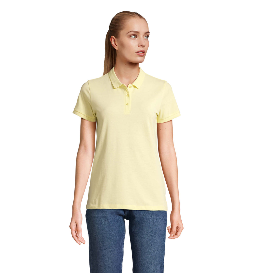 PLANET DAMES Polo 170 g Planet Women in licht geel