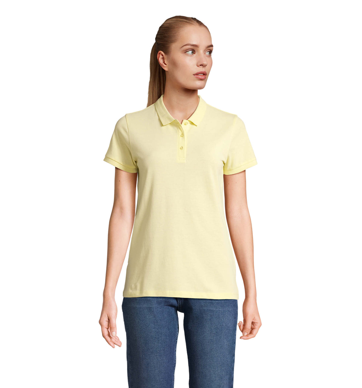 PLANET DAMES Polo 170 g Planet Women in licht geel