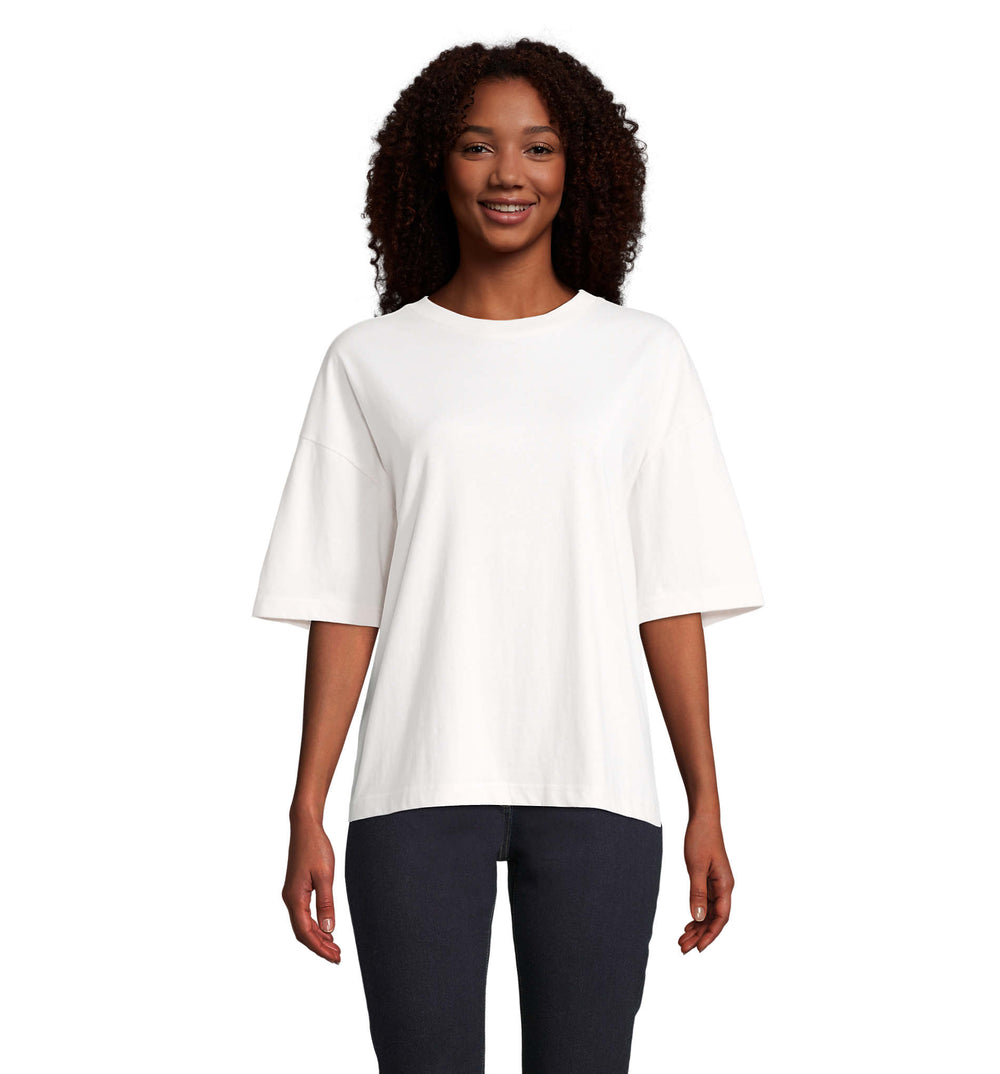 BOXY OVERSIZE T-SHIRT DAMES Boxy Women in gebroken wit