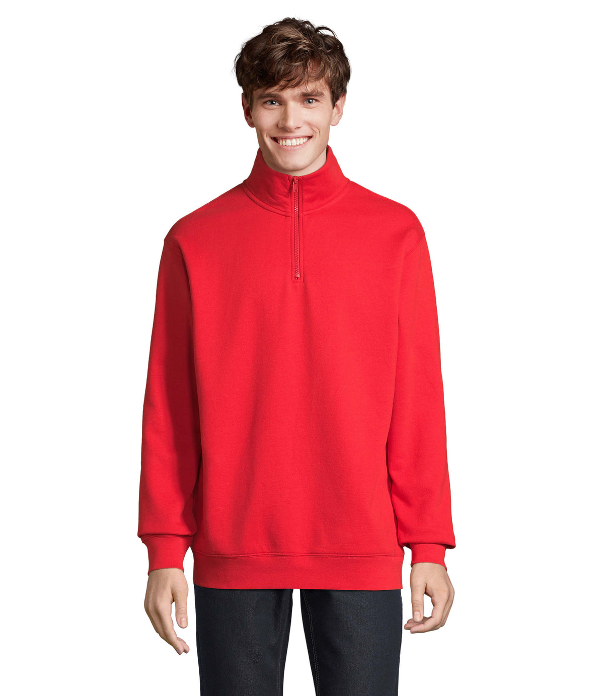 Sweater met Rits Conrad in helder rood