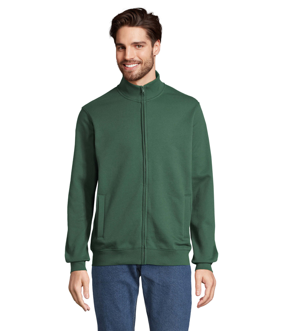 SWEATER MET RITS Cooper in flesgroen