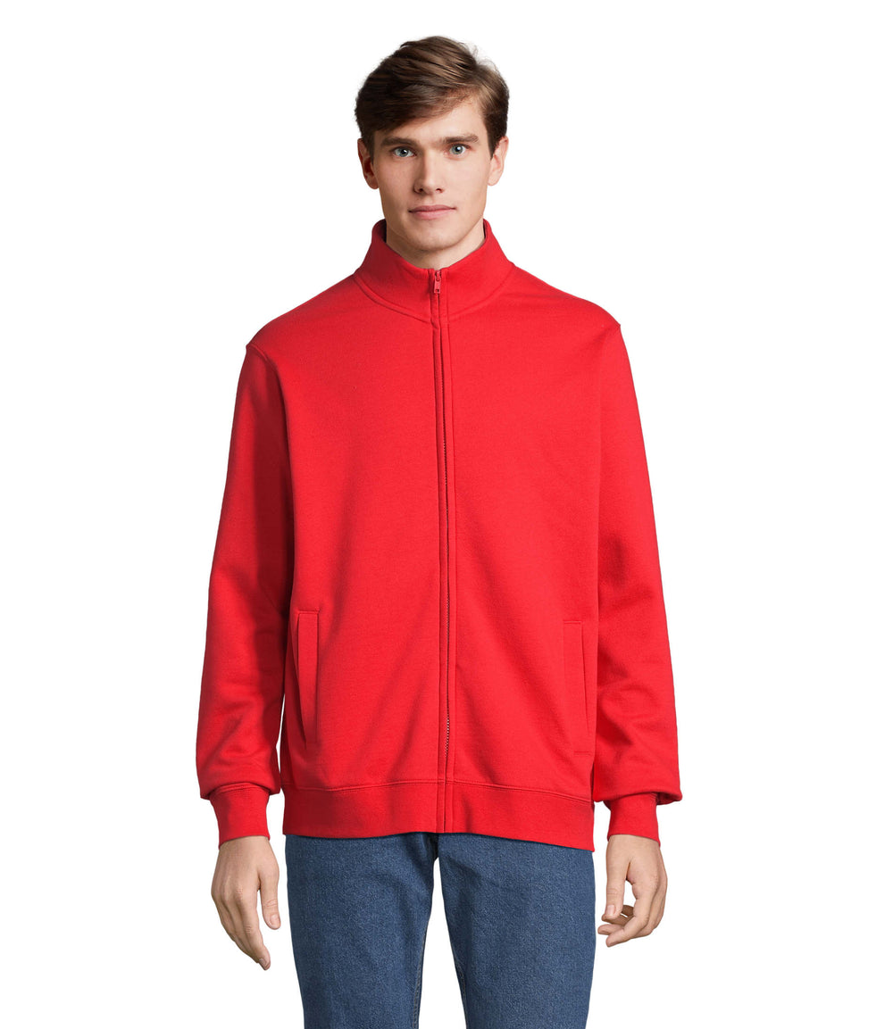 SWEATER MET RITS Cooper in helder rood