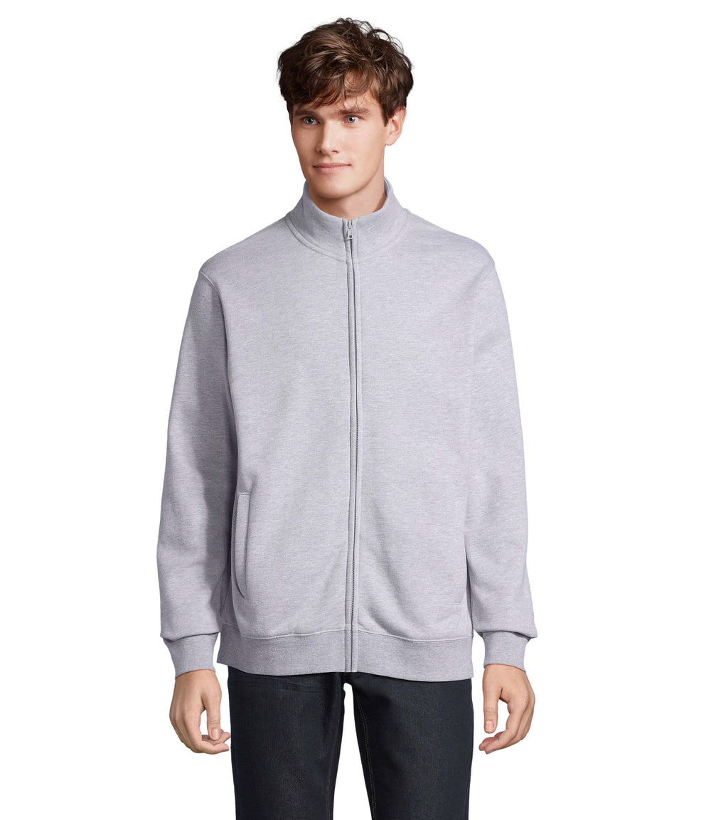 SWEATER MET RITS Cooper in grijs gemêleerd 2
