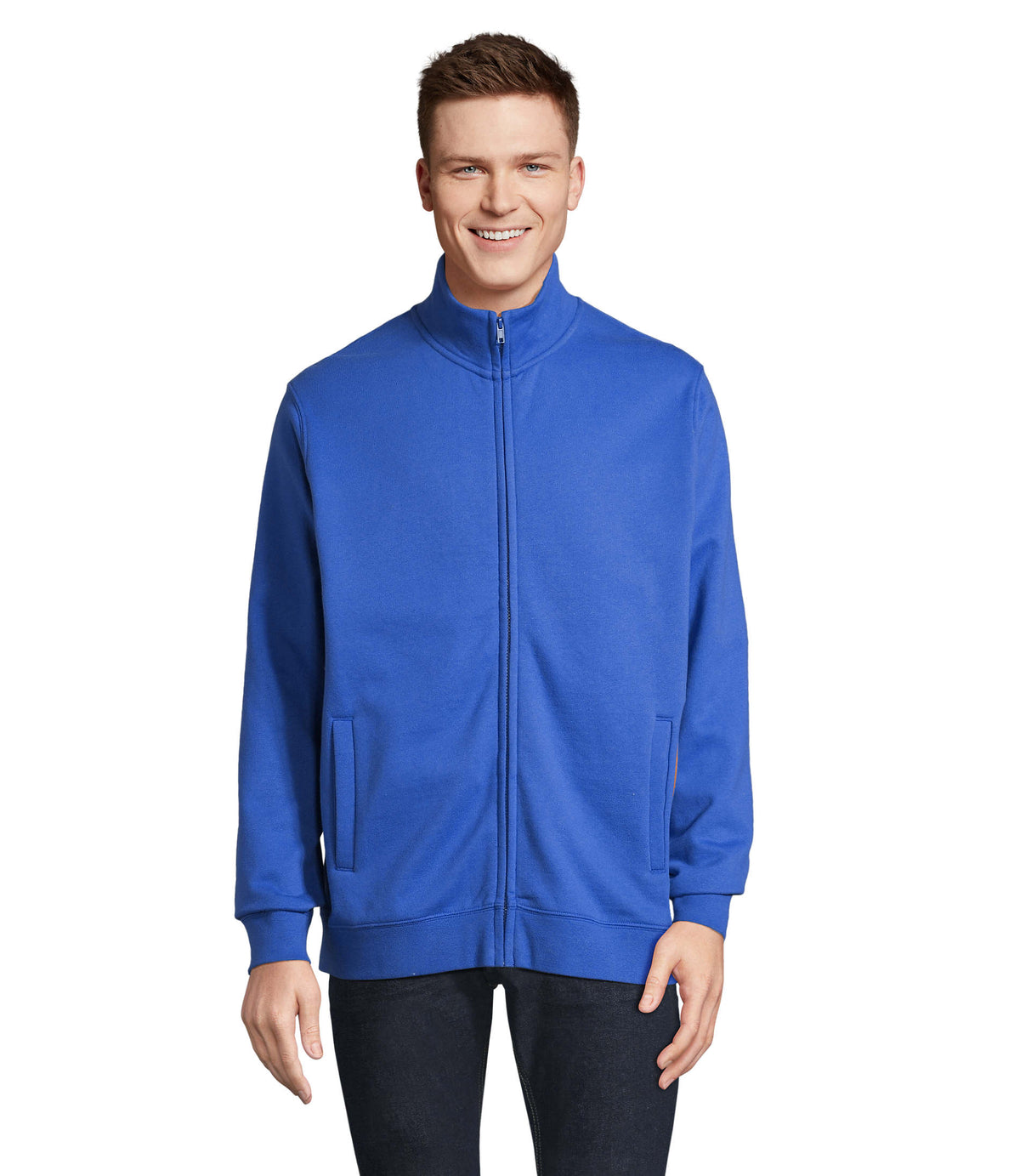 SWEATER MET RITS Cooper in koningsblauw