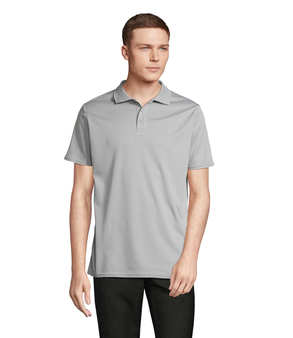 UNISEX POLO Pitcher in zuiver grijs