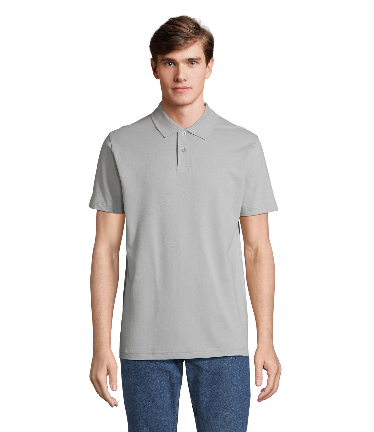 UNISEX POLO Pulse in zuiver grijs
