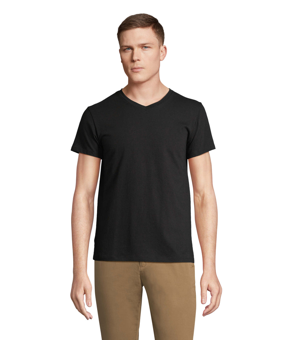 V-NECK T-SHIRT Regent V in diep zwart