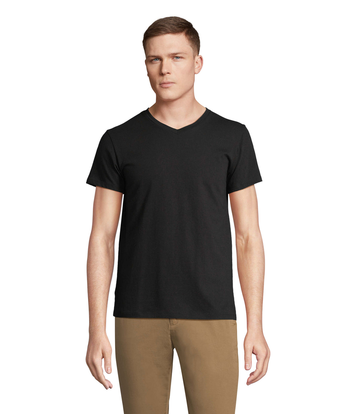 V-NECK T-SHIRT Regent V in diep zwart