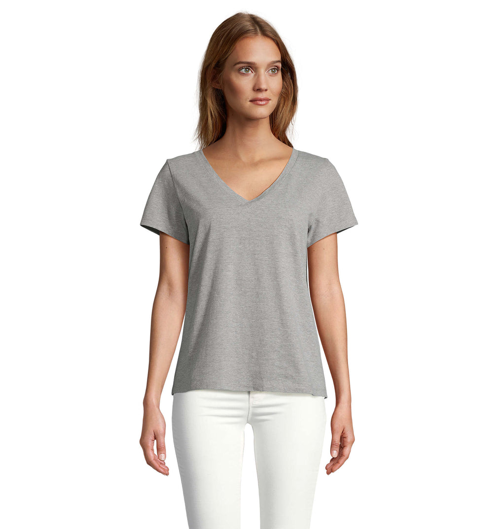REGENT V T-SHIRT WOMEN Regent V Women in grijs gemeleerd