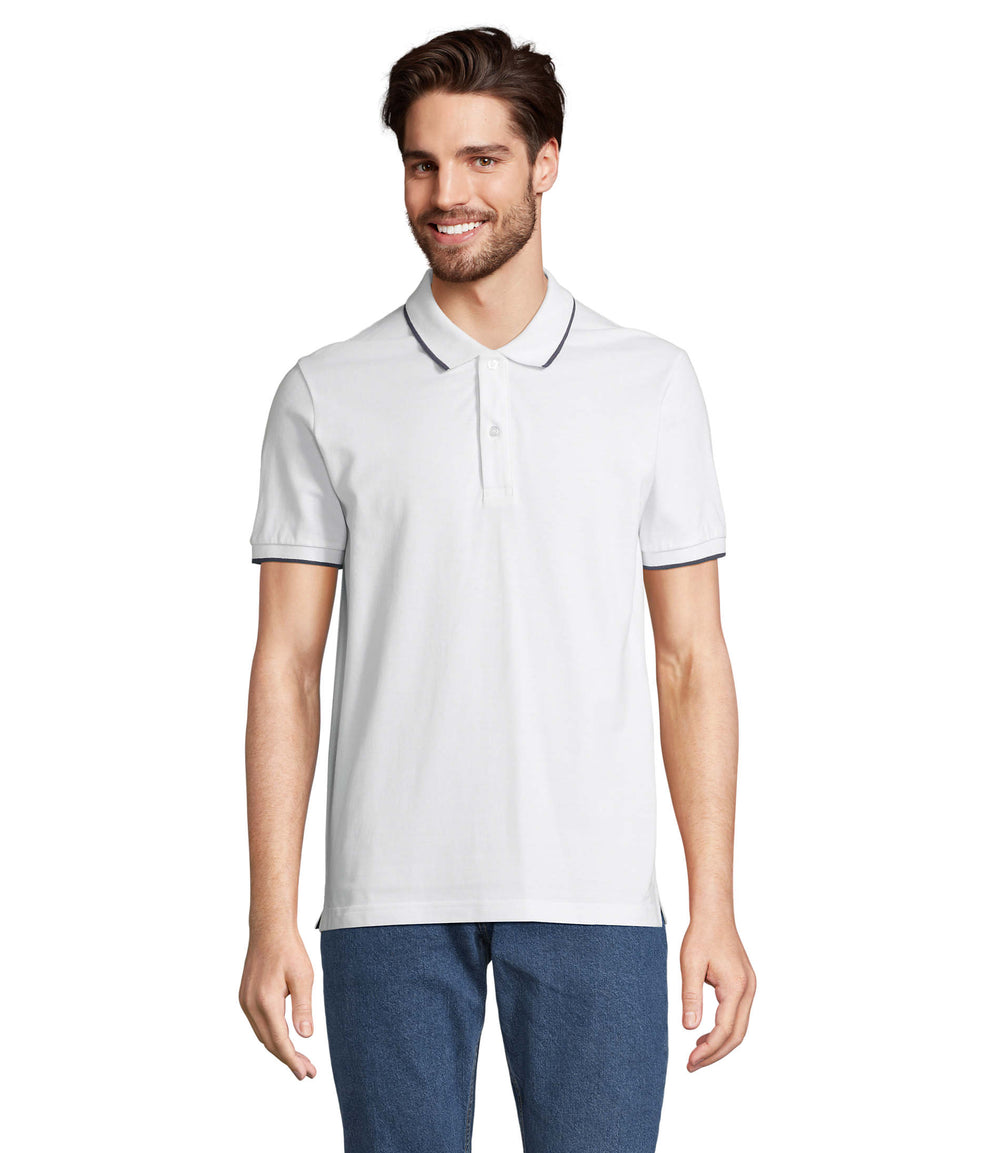 POLOSHIRT Palermo in white/french navy