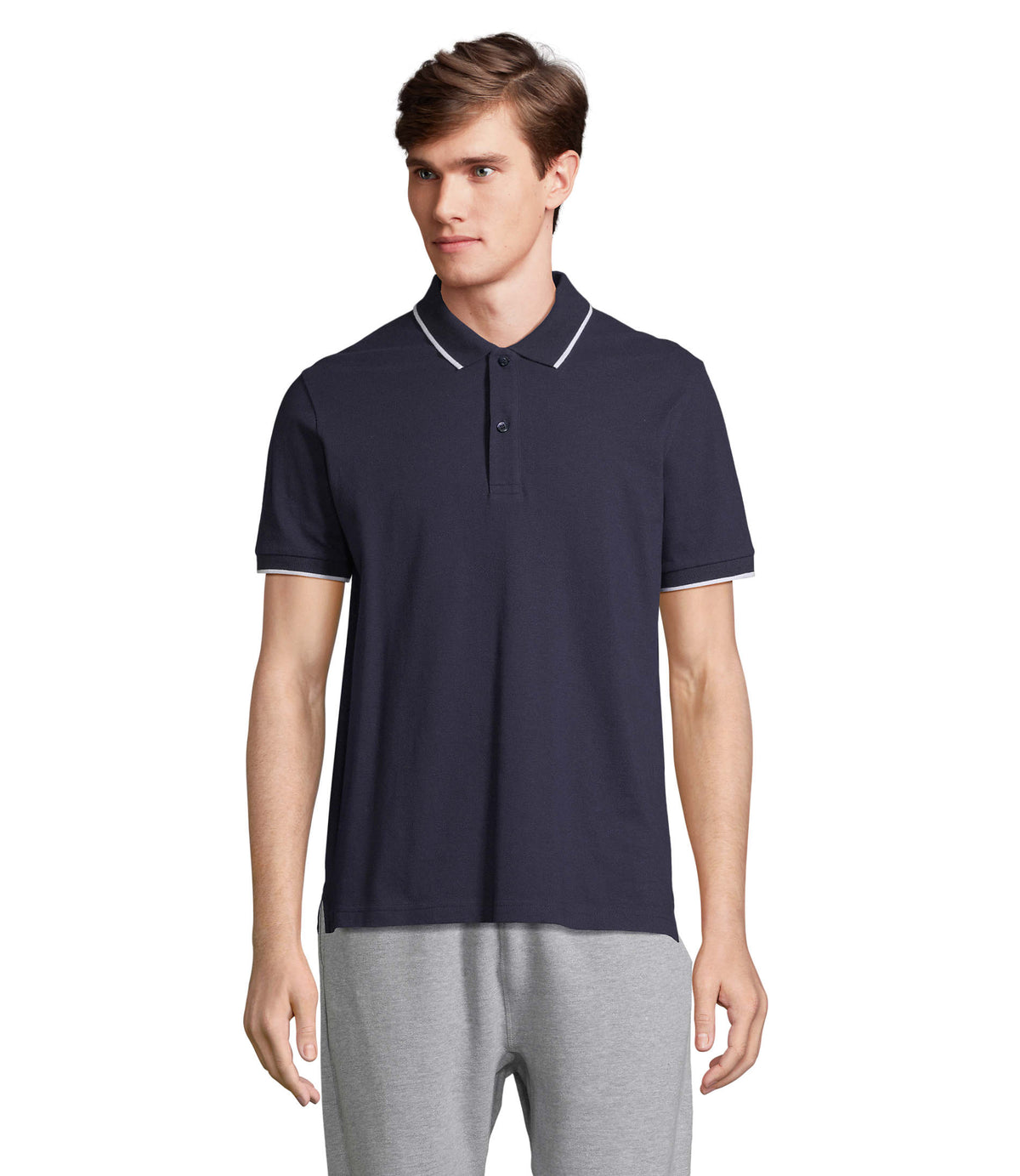 POLOSHIRT Palermo in franse marine/wit