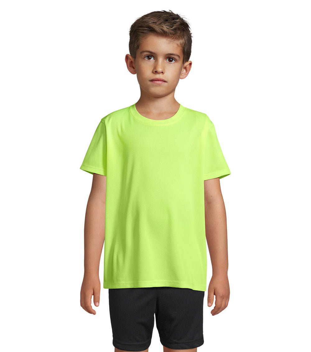 SPORTS T-SHIRT Sprint Kids in neon geel