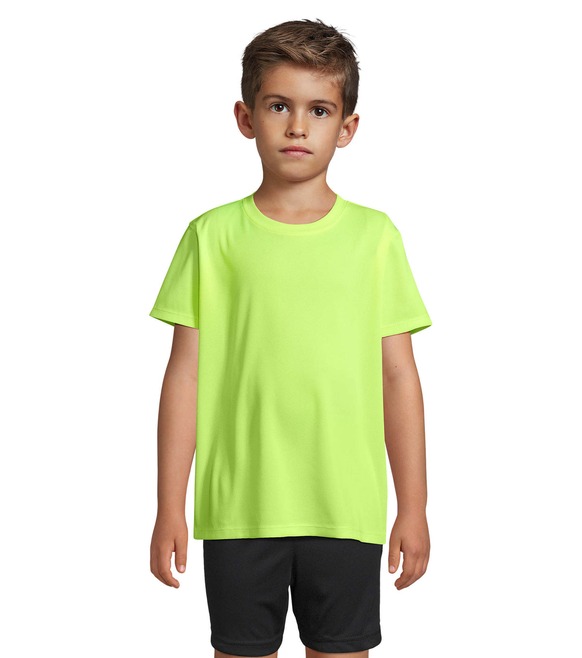 SPORTS T-SHIRT Sprint Kids in neon geel