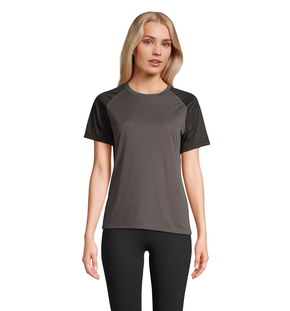 RAGLAN T-SHIRT Vortex Women in black/charcoal grey