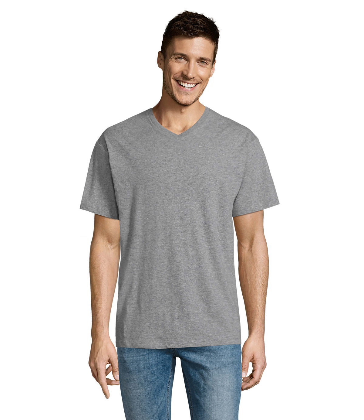 Heren t-shirt 150 g Victory in grijs gemeleerd