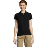 Dames polo 210 g People in zwart